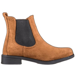 Ideal Shoes Botines Chelsea casuales marrón