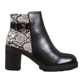 Seastar Botas de plataforma con estampado de serpiente negro
