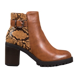 Seastar Botas de plataforma con estampado de serpiente marrón multicolor Seastar Botas de plataforma con estampado de serpiente marrón multicolor