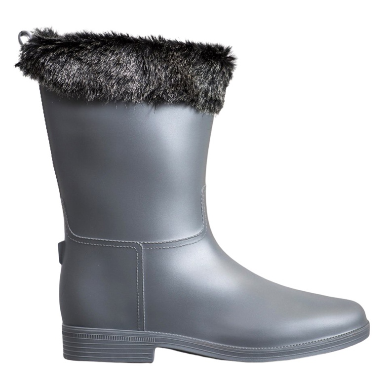 SHELOVET Botas de lluvia con pelo gris SHELOVET Botas de lluvia con pelo gris