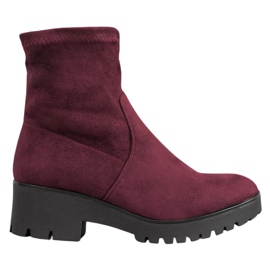 SHELOVET Botines burdeos en la plataforma rojo