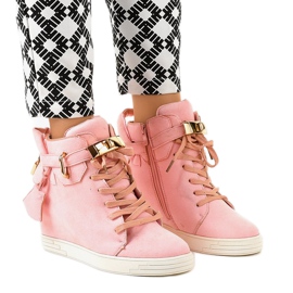 Zapatillas rosa con cuña KLS-103-10 rosado