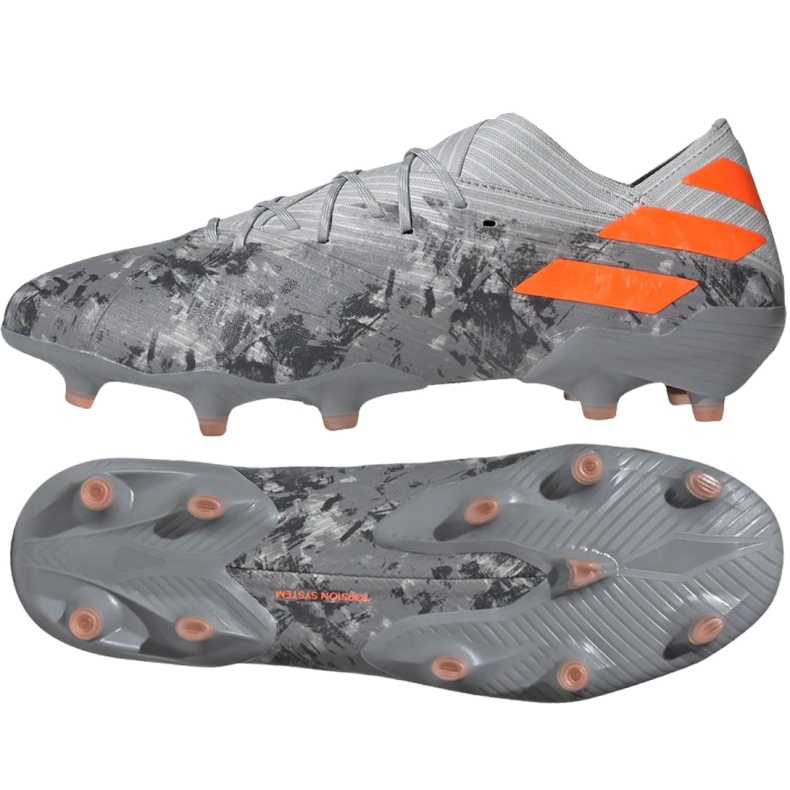 Botas de fútbol adidas Nemeziz 19.1 Fg M EF8281 rojo gris