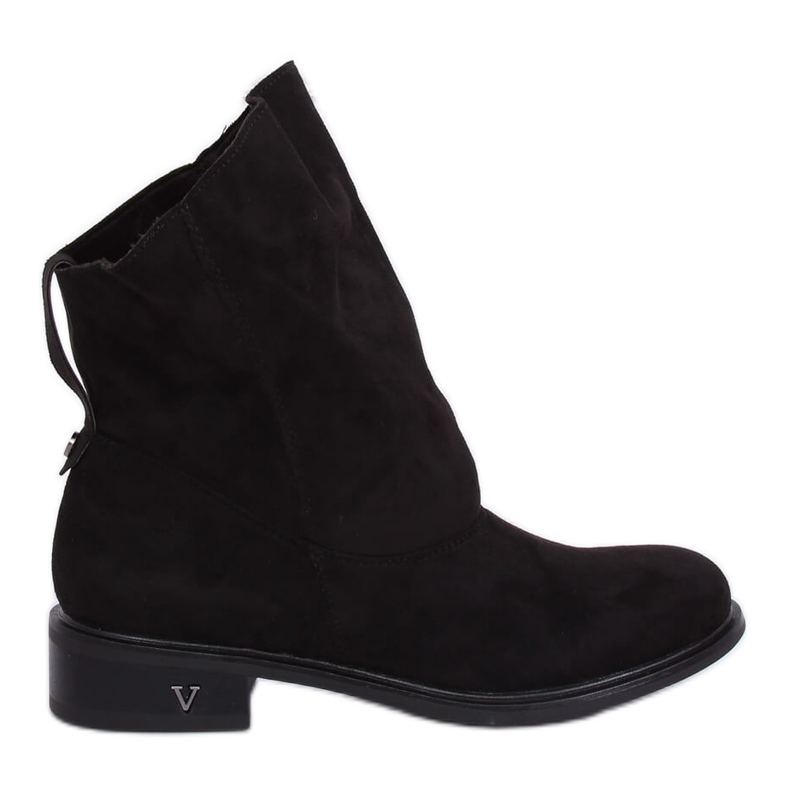 Negro Botas con parte superior de volantes negro 6672 Negro
