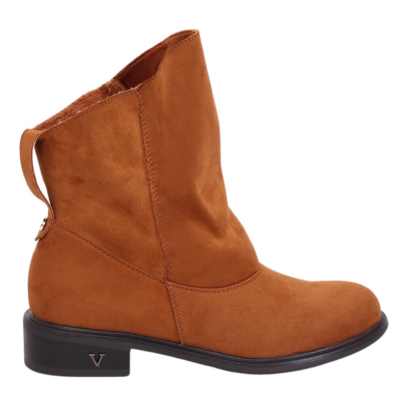 Botas con empeine con volantes camel 6672 Camel marrón