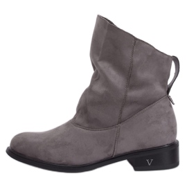 Gris Botas con parte superior arrugada 6672 Gris