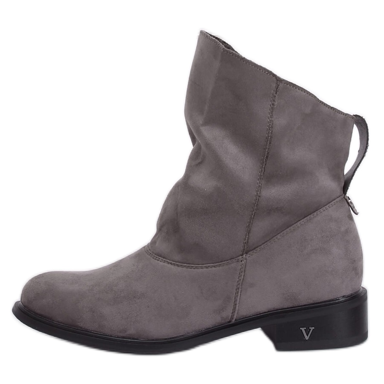 Gris Botas con parte superior arrugada 6672 Gris