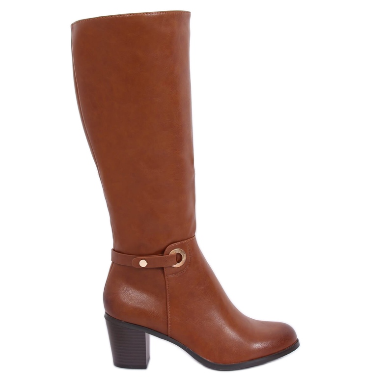Botas clásicas de tacón alto camel BM-9090 Camel marrón