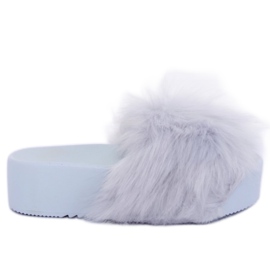 Pantuflas grises con piel CK77P Gris II Calidad