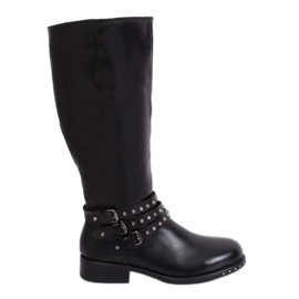 Botas de montar negras con tachuelas negro Y208 Negro II Calidad