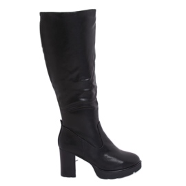 Botas negras de tacones altos con aislamiento Q600-04 Negro