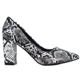 Seastar Zapatos de tacón con estampado de serpiente negro multicolor
