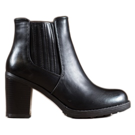 Comer Botas de cuero ecológico negro