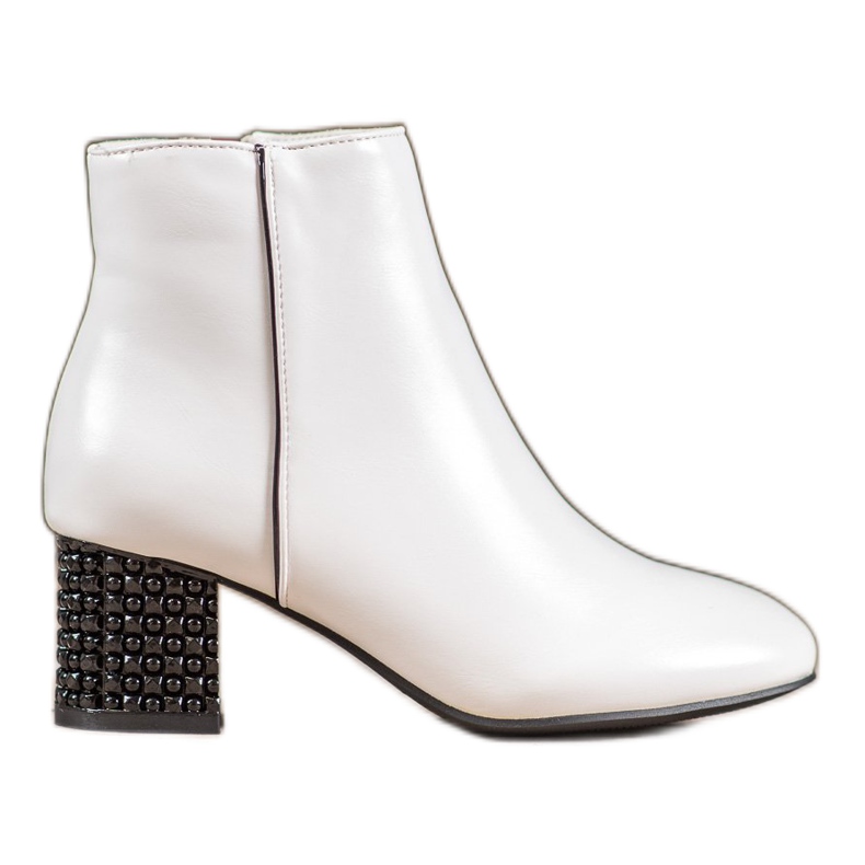 SHELOVET Botas Blancas Con Tacón Decorativo blanco