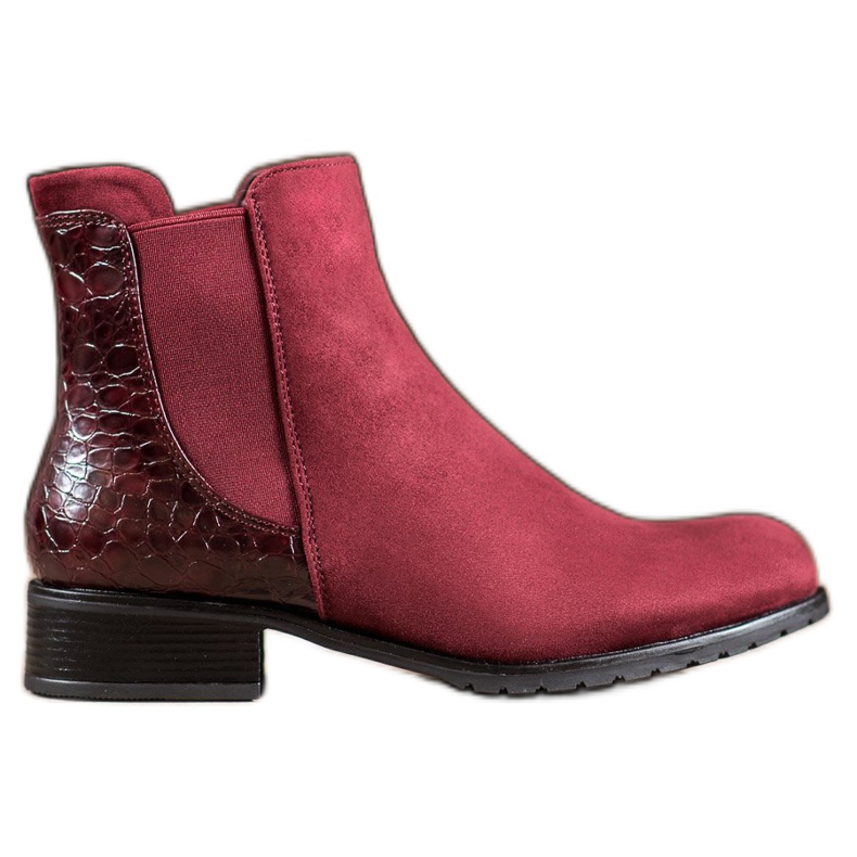 Erynn Botas granate Jodhpur con estampado de serpiente rojo