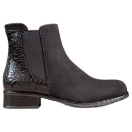 Erynn Botas negras Jodhpur con estampado de serpiente negro