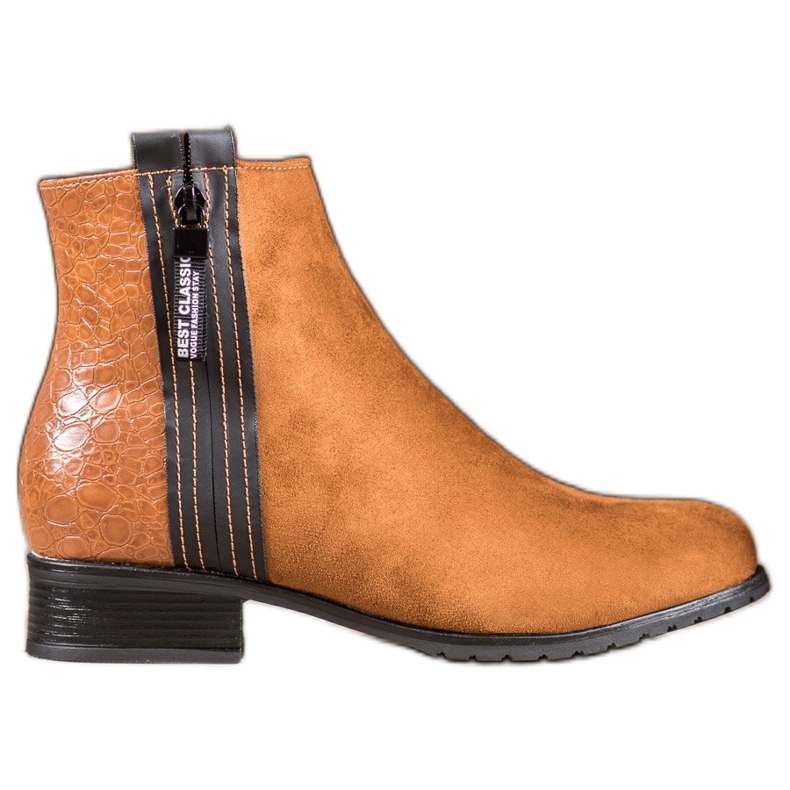 Erynn Botas con cremallera decorativa marrón Erynn Botas con cremallera decorativa marrón