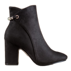 SHELOVET Botas con circonita cúbica negro