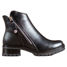 Super Me Botines negros en una cremallera