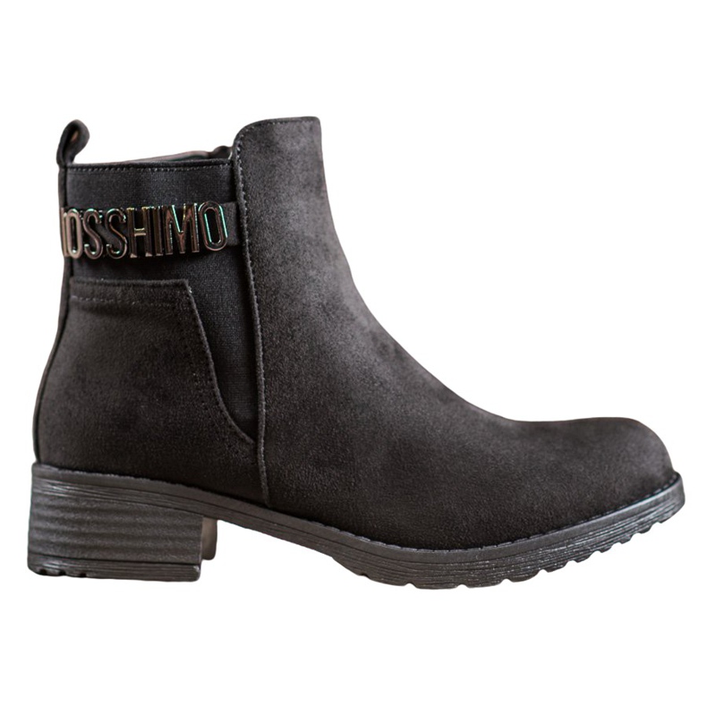 Super Me Botas de gamuza de moda negro Super Me Botas de gamuza de moda negro