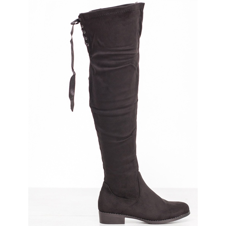 SHELOVET Botas de gamuza con ribete negro SHELOVET Botas de gamuza con ribete negro