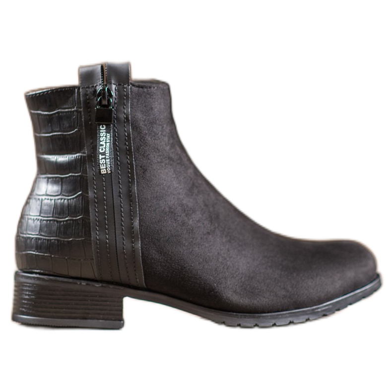 Erynn Botas con cremallera decorativa negro