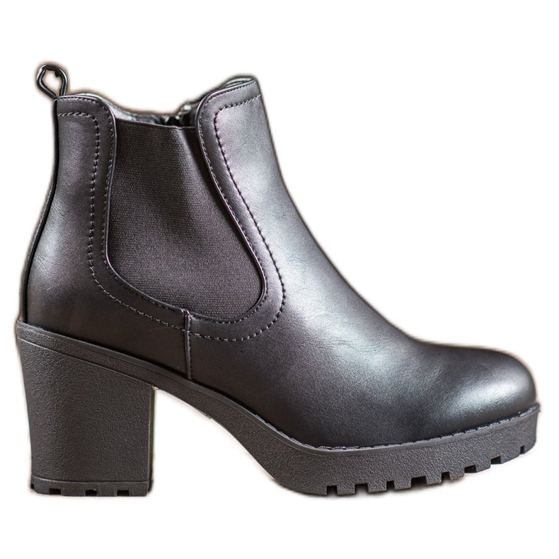 Bella Paris Botas en la plataforma en la cremallera negro