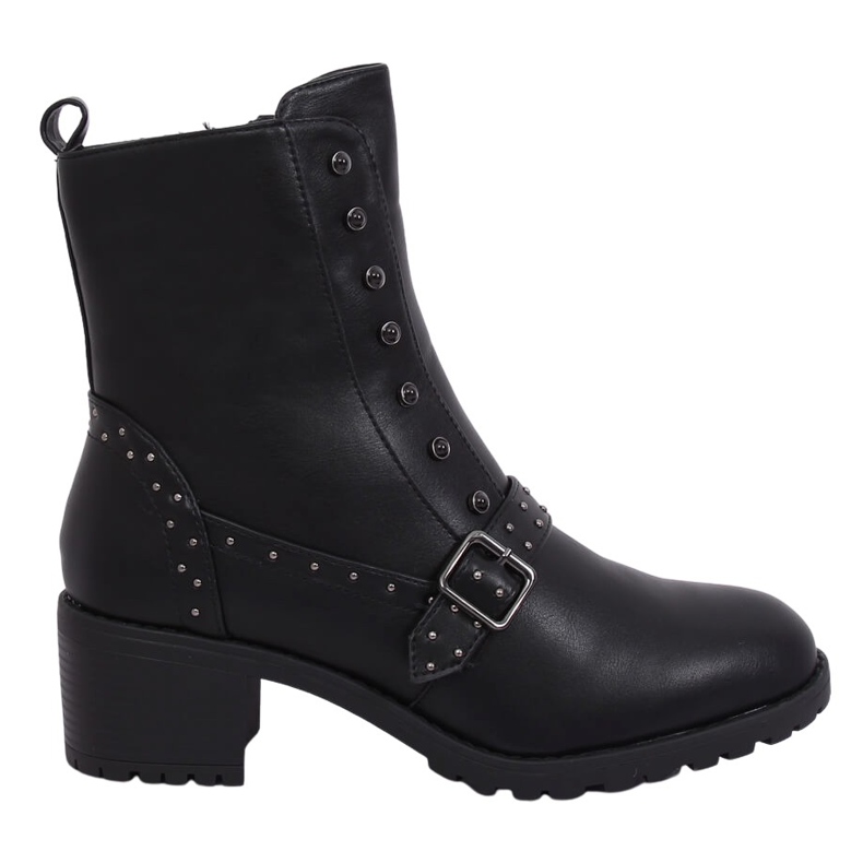 Botas negras con tacones anchos negro 1003-1 Negro