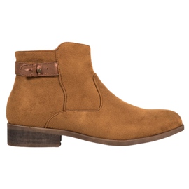 SHELOVET Botas con cinturón decorativo marrón