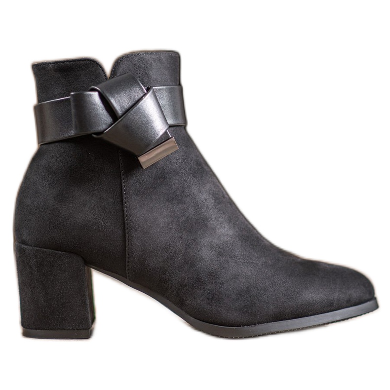 SHELOVET Botas elegantes con un lazo negro