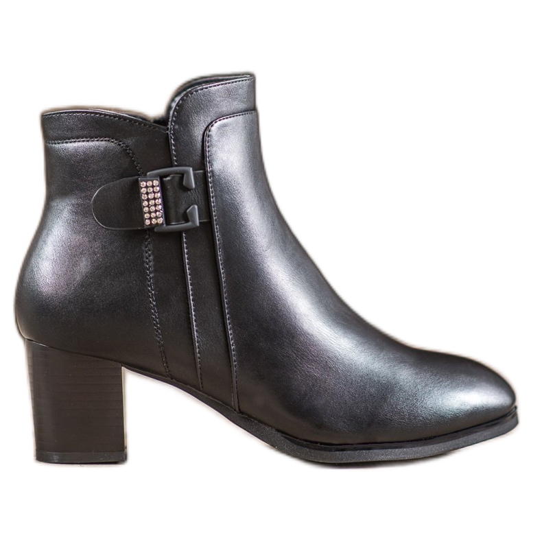 SHELOVET Botas elegantes con hebilla decorativa negro