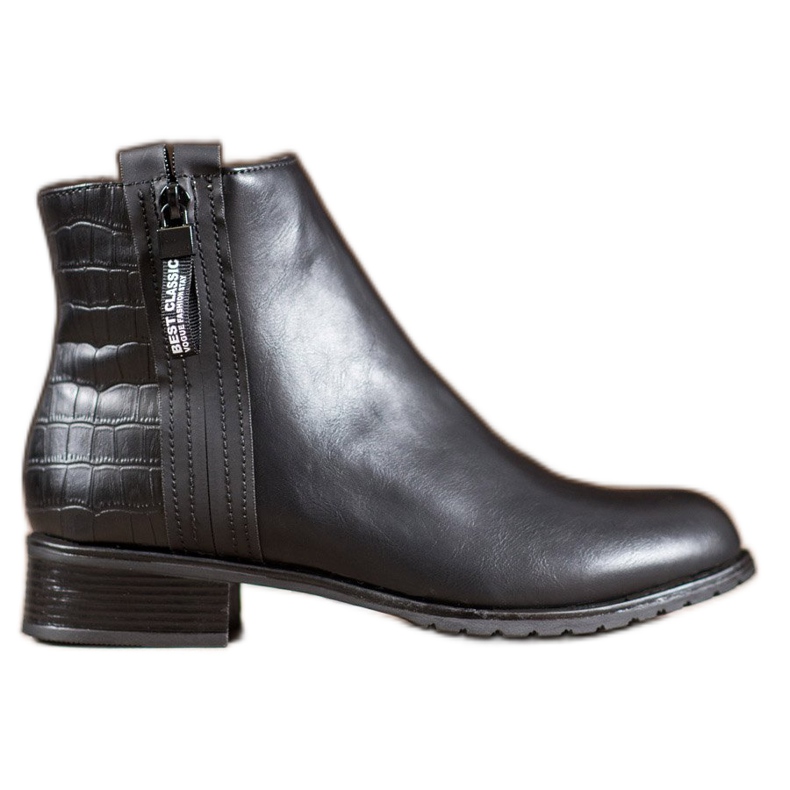 Erynn Botas con cremallera decorativa negro