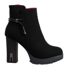 SHELOVET Botines textiles en la plataforma negro