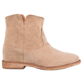 Bella Paris Botas vaqueras de ante beige