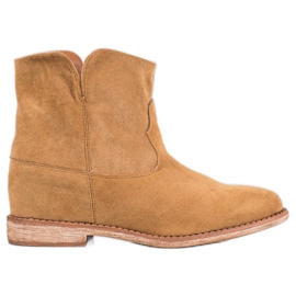 Bella Paris Botas vaqueras de ante marrón
