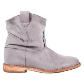 Bella Paris Botas de vaquero en una cuña gris