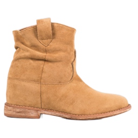 Bella Paris Botas de vaquero en una cuña marrón