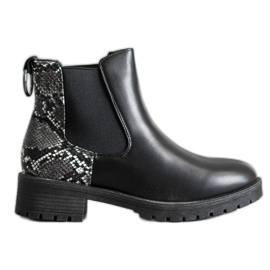 Erino Botines Chelsea altos con estampado de serpiente negro Erino Botines Chelsea altos con estampado de serpiente negro