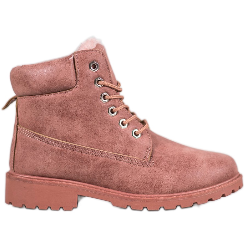 SHELOVET Tramperos rosados ​​con piel