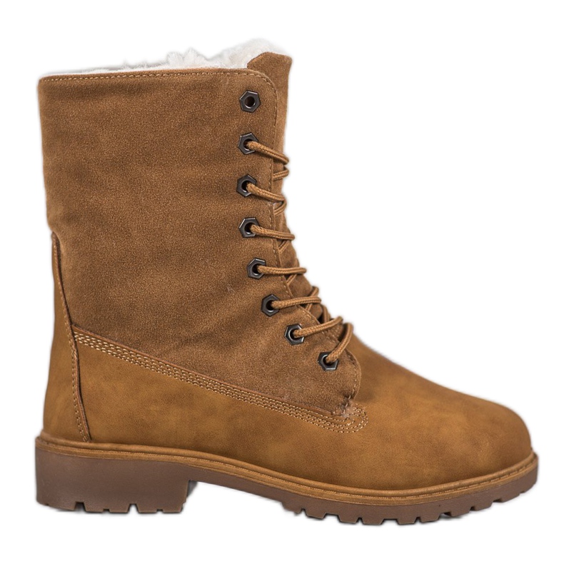 SHELOVET Camello Trappers con piel marrón