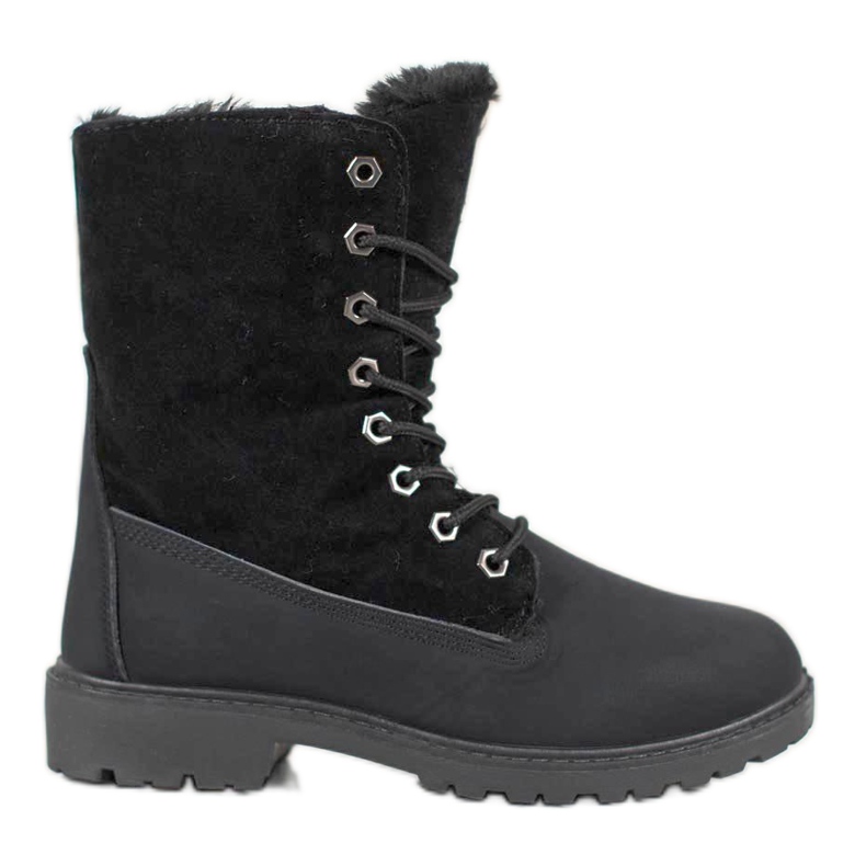 SHELOVET Tramperos negros con piel