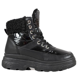 Bella Paris Zapatillas con piel de oveja negro