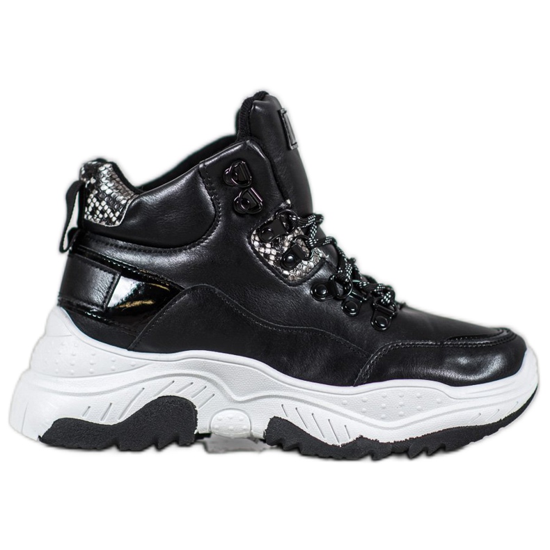 Bella Paris Zapatillas de deporte con cordones de moda negro