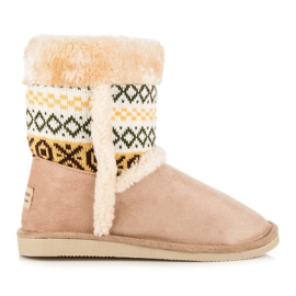 Badoxx Botas de nieve con estampado étnico marrón
