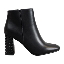 SHELOVET Botas con Tacón Decorativo negro