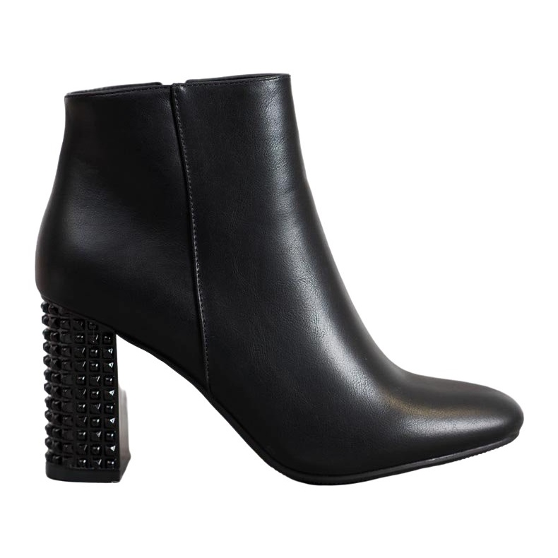 SHELOVET Botas con Tacón Decorativo negro