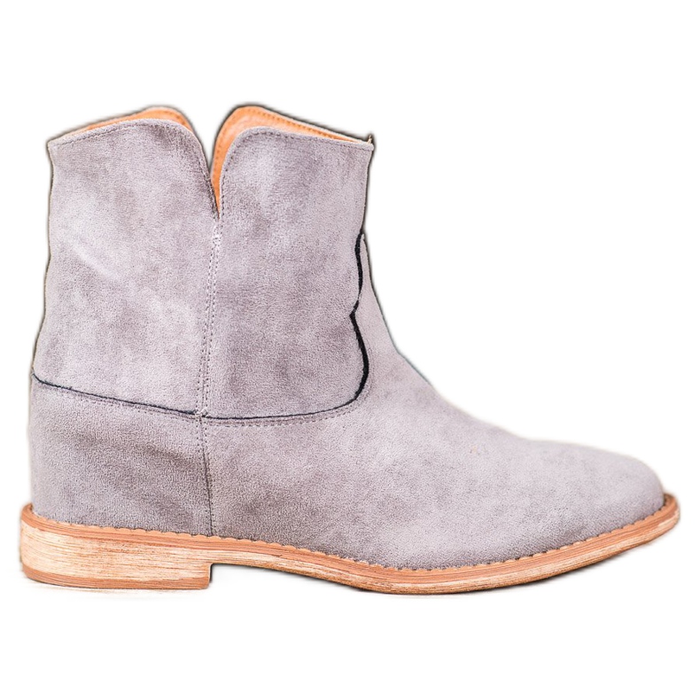 Bella Paris Botas vaqueras de ante gris