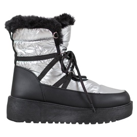 Bella Paris Botas de nieve de moda plata gris