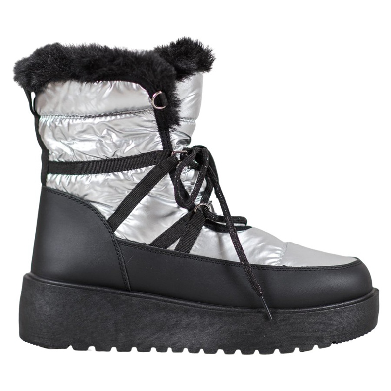 Bella Paris Botas de nieve de moda plata gris Bella Paris Botas de nieve de moda plata gris