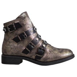 Forever Folie Botas elegantes con chorros marrón amarillo